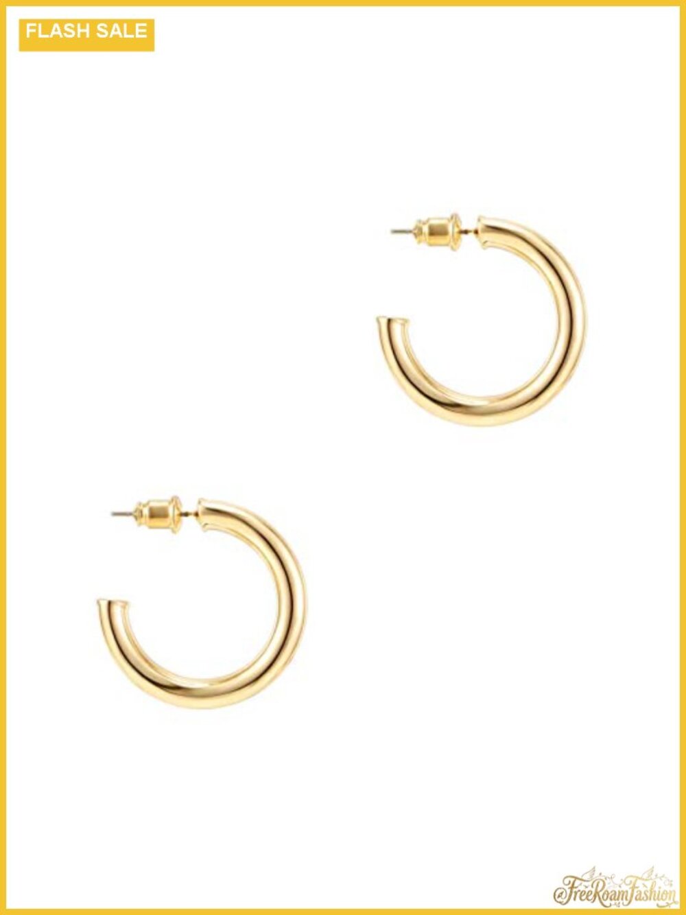 14K Gold Plated Chunky Hoop Earrings for Women Lightweight 30mm Hypoallergenic